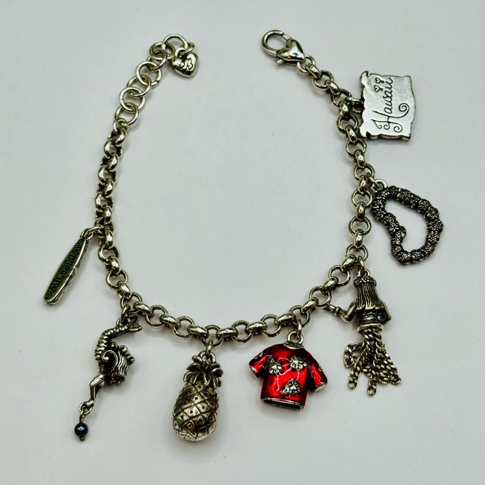 Brighton Silver Charm Bracelet with Red and Green Accents - Picture 6 of 7